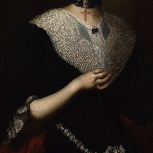 EARLY 18THCENTURY SWISS SCHOOL PORTRAIT OF A CANONESS ANTIQUE OIL PAINTING - ADDITIONAL PHOTO 7