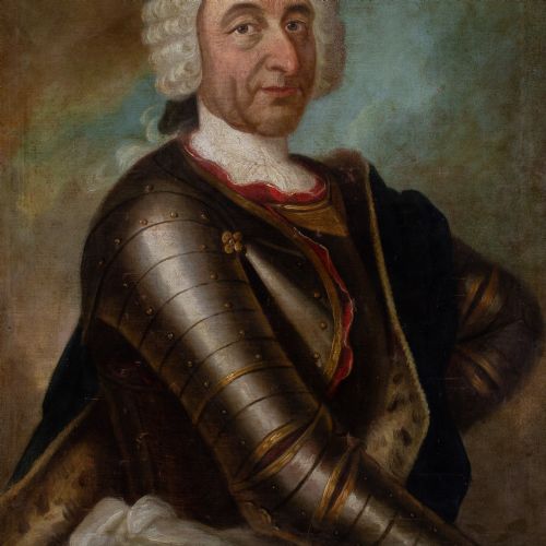MID18THCENTURY GERMAN SCHOOL PORTRAIT OF AN ARISTOCRAT IN ARMOUR ANTIQUE OIL PAINTING - ADDITIONAL PHOTO 6