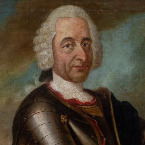 MID18THCENTURY GERMAN SCHOOL PORTRAIT OF AN ARISTOCRAT IN ARMOUR ANTIQUE OIL PAINTING - ADDITIONAL PHOTO 7