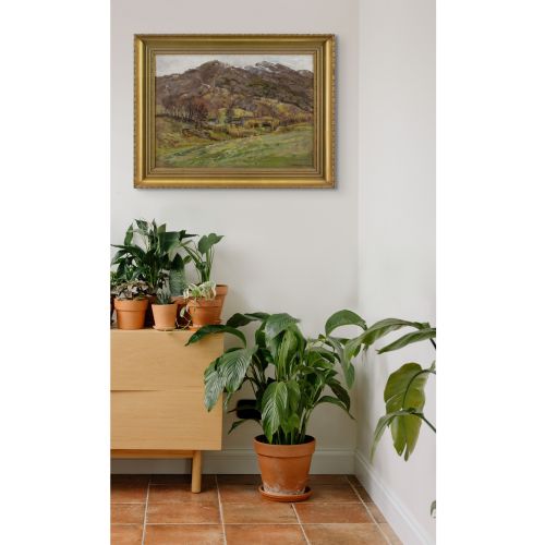 BJRN SMITHHALD MOUNTAIN FARM ANTIQUE OIL PAINTING - ADDITIONAL PHOTO 2