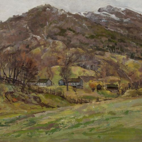 BJRN SMITHHALD MOUNTAIN FARM ANTIQUE OIL PAINTING - ADDITIONAL PHOTO 6