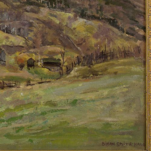 BJRN SMITHHALD MOUNTAIN FARM ANTIQUE OIL PAINTING - ADDITIONAL PHOTO 8