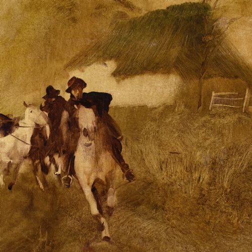 fig 5. Wilhelm Schreuer, Full Gallop - Antique Oil Painting