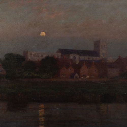 ALLEN G FOLLIOTTSTOKES SUNDAY EVENING CORNWALL ANTIQUE OIL PAINTING - ADDITIONAL PHOTO 5