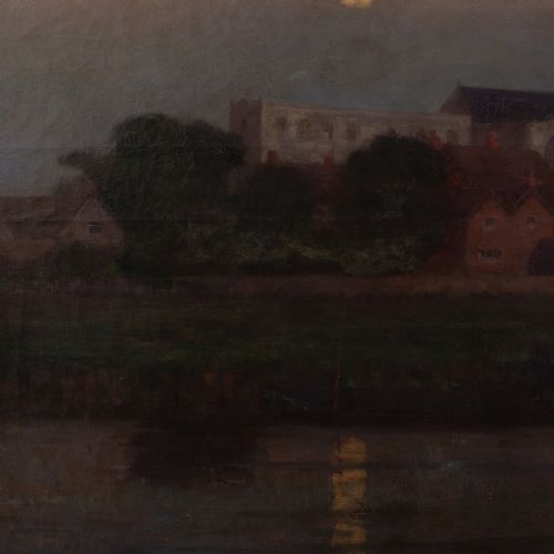 ALLEN G FOLLIOTTSTOKES SUNDAY EVENING CORNWALL ANTIQUE OIL PAINTING - ADDITIONAL PHOTO 8