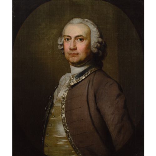 FRANS VAN DER MIJN PORTRAIT OF A GENTLEMAN ANTIQUE OIL PAINTING - ADDITIONAL PHOTO 1