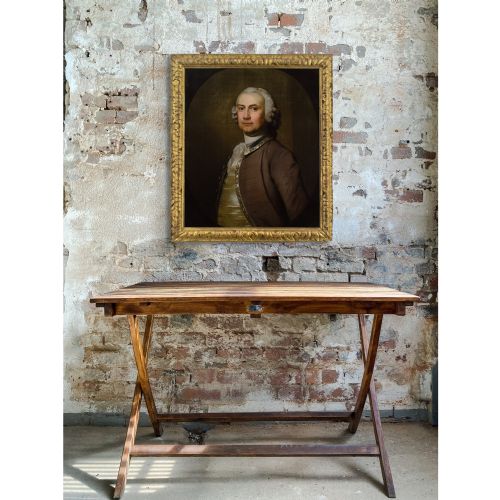 FRANS VAN DER MIJN PORTRAIT OF A GENTLEMAN ANTIQUE OIL PAINTING - ADDITIONAL PHOTO 3