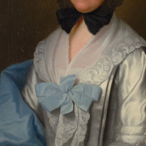 MID18THCENTURY ENGLISH SCHOOL PORTRAIT OF A LADY ANTIQUE OIL PAINTING - ADDITIONAL PHOTO 7