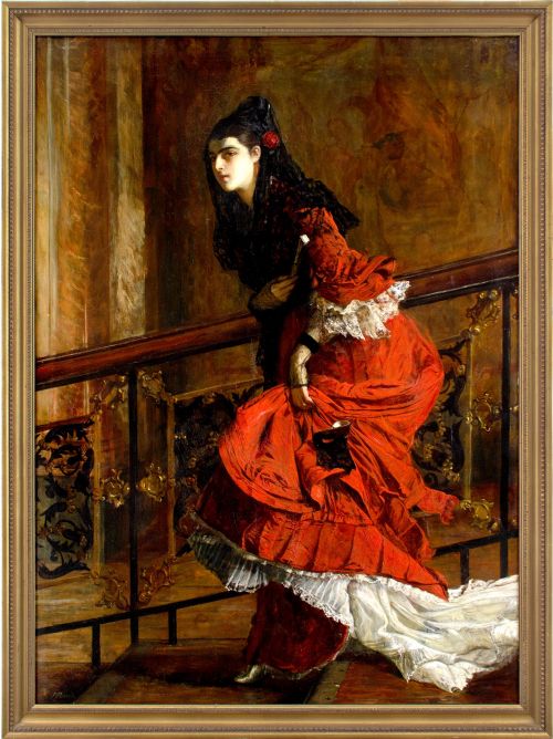 john pettie ra hrsa the hour antique oil painting - CATEGORY: ANTIQUE ART - DATED 1870