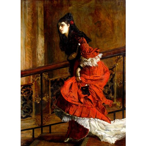 JOHN PETTIE RA HRSA THE HOUR ANTIQUE OIL PAINTING - ADDITIONAL PHOTO 3