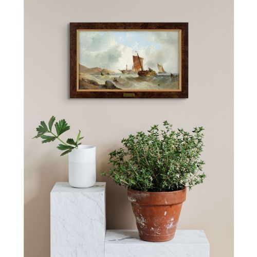 GEORGE CLARKSON STANFIELD ATTRIBUTED SHIPWRECK ANTIQUE OIL PAINTING - ADDITIONAL PHOTO 3