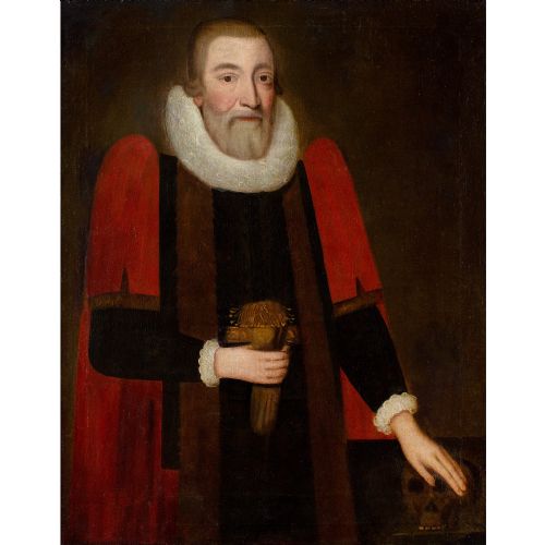 EARLY 17THCENTURY ENGLISH SCHOOL PORTRAIT OF EDWARD HILL ORIGINAL GLOVES ANTIQUE OIL PAINTING - ADDITIONAL PHOTO 1