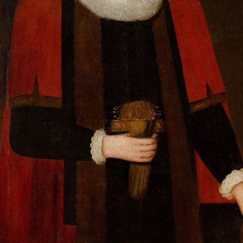EARLY 17THCENTURY ENGLISH SCHOOL PORTRAIT OF EDWARD HILL ORIGINAL GLOVES ANTIQUE OIL PAINTING - ADDITIONAL PHOTO 4