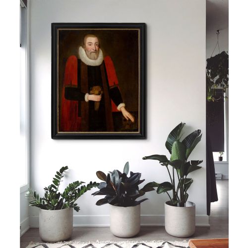 EARLY 17THCENTURY ENGLISH SCHOOL PORTRAIT OF EDWARD HILL ORIGINAL GLOVES ANTIQUE OIL PAINTING - ADDITIONAL PHOTO 5