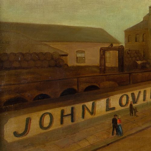 EARLY 20THCENTURY ENGLISH SCHOOL JOHN LOVIBOND SONS CANNON BREWERY FULHAM ANTIQUE OIL PAINTING - ADDITIONAL PHOTO 5