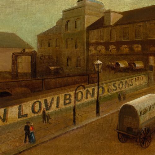 EARLY 20THCENTURY ENGLISH SCHOOL JOHN LOVIBOND SONS CANNON BREWERY FULHAM ANTIQUE OIL PAINTING - ADDITIONAL PHOTO 6