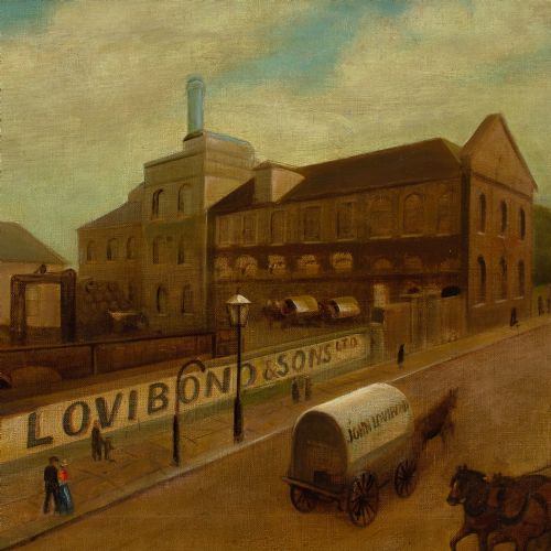 EARLY 20THCENTURY ENGLISH SCHOOL JOHN LOVIBOND SONS CANNON BREWERY FULHAM ANTIQUE OIL PAINTING - ADDITIONAL PHOTO 7
