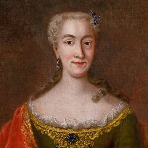 MID18THCENTURY FRENCH SCHOOL PORTRAIT OF A LADY WITH SAPPHIRES - ADDITIONAL PHOTO 6