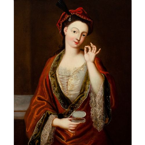 fig 1. Jacques François Courtin (Circle), Portrait Of A Lady Taking Snuff