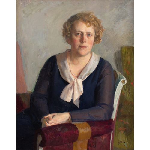 fig 1. David Tägtström, Hegert, 1930s Swedish Portrait, Oil Painting