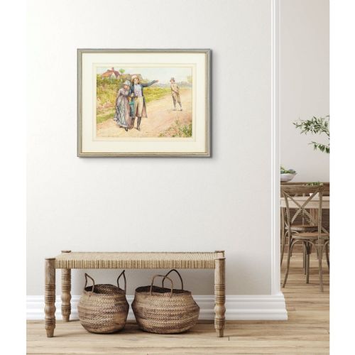 HENRY GILLARD GLINDONI THE FRIENDLY CHAT ANTIQUE WATERCOLOUR PAINTING - ADDITIONAL PHOTO 2