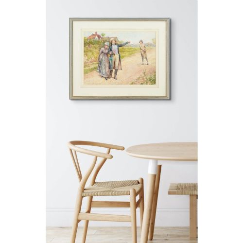 HENRY GILLARD GLINDONI THE FRIENDLY CHAT ANTIQUE WATERCOLOUR PAINTING - ADDITIONAL PHOTO 4
