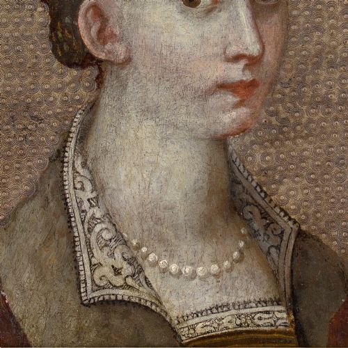 16THCENTURY ITALIAN SCHOOL RENAISSANCE PORTRAIT OF A LADY ANTIQUE PAINTING - ADDITIONAL PHOTO 5