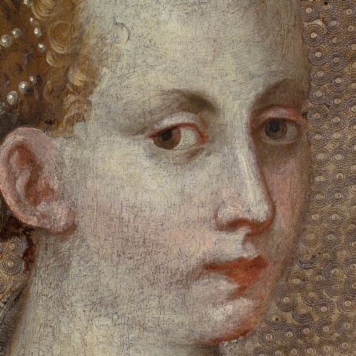 16THCENTURY ITALIAN SCHOOL RENAISSANCE PORTRAIT OF A LADY ANTIQUE PAINTING - ADDITIONAL PHOTO 6