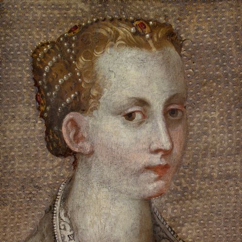 16THCENTURY ITALIAN SCHOOL RENAISSANCE PORTRAIT OF A LADY ANTIQUE PAINTING - ADDITIONAL PHOTO 7