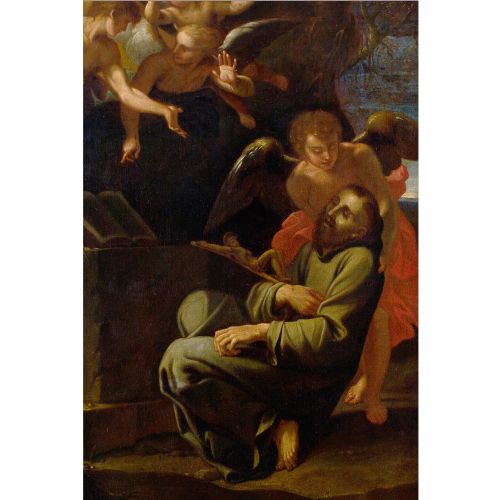 ANNIBALE CARRACCI SCHOOL SAINT FRANCIS OF ASSISI IN ECSTASY 17TH CENTURY OLD MASTER OIL PAINTING - ADDITIONAL PHOTO 1