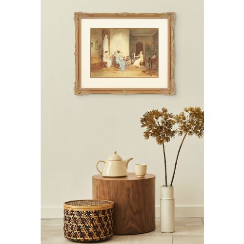 GEORGE H HAY SPINNING WOOL ANTIQUE WATERCOLOUR - ADDITIONAL PHOTO 4
