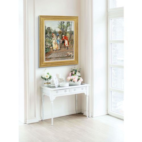 ARTURO ORSELLI THE FLIRTATIOUS HUNTSMAN ANTIQUE OIL PAINTING - ADDITIONAL PHOTO 3