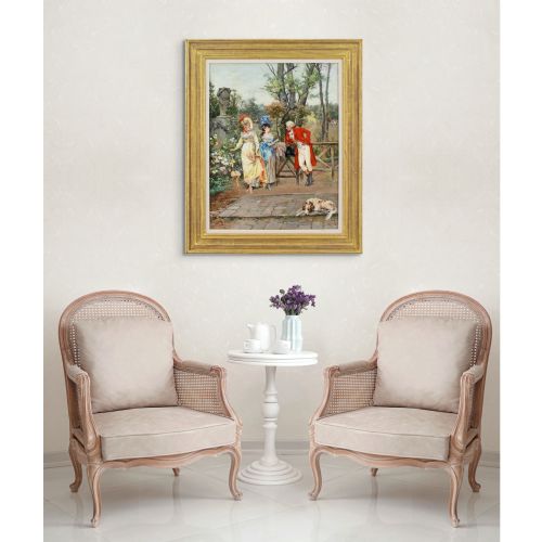 ARTURO ORSELLI THE FLIRTATIOUS HUNTSMAN ANTIQUE OIL PAINTING - ADDITIONAL PHOTO 4