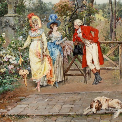 ARTURO ORSELLI THE FLIRTATIOUS HUNTSMAN ANTIQUE OIL PAINTING - ADDITIONAL PHOTO 6