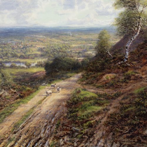 fig 3. George William Mote, Near Guildford, Surrey, Antique Oil Painting 