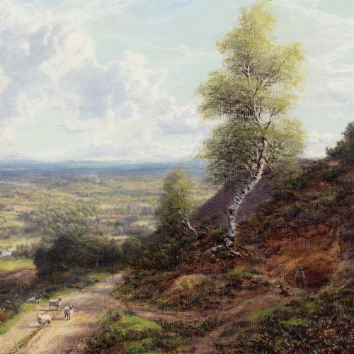 fig 4. George William Mote, Near Guildford, Surrey, Antique Oil Painting 