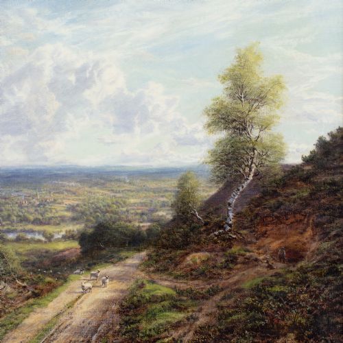 fig 7. George William Mote, Near Guildford, Surrey, Antique Oil Painting 