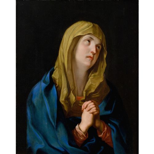 fig 1. Joszef Schmidt After Guido Reni, Mater Dolorosa, Antique Oil Painting