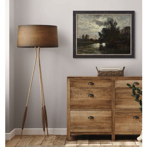 OSCAR TORNA RIVER LANDSCAPE GREZSURLOING NOCTURNE ANTIQUE OIL PAINTING - ADDITIONAL PHOTO 3