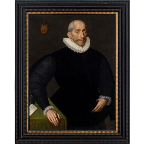 GORTZIUS GELDORP PORTRAIT OF A MEMBER OF THE SANI FAMILY 16TH CENTURY OIL PAINTING - ADDITIONAL PHOTO 2