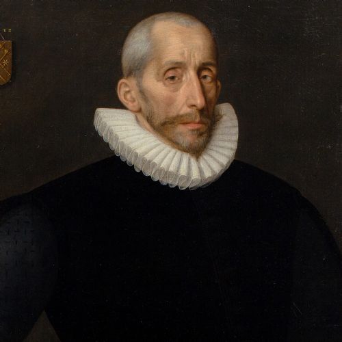 GORTZIUS GELDORP PORTRAIT OF A MEMBER OF THE SANI FAMILY 16TH CENTURY OIL PAINTING - ADDITIONAL PHOTO 5