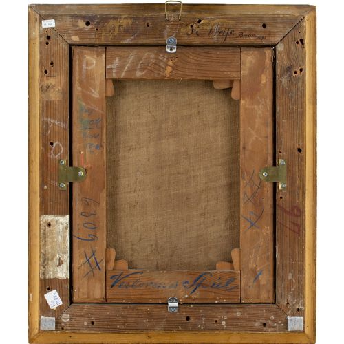 HERMANN WEI CONSEQUENCES OF THE GAME ANTIQUE OIL PAINTING - ADDITIONAL PHOTO 8