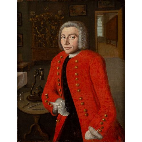 MID18THCENTURY FRENCH SCHOOL PORTRAIT OF THE ENGLISH NATURALIST HENRY BAKER FRS ANTIQUE OIL PAINTING - ADDITIONAL PHOTO 2