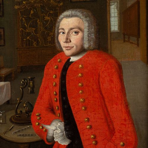 MID18THCENTURY FRENCH SCHOOL PORTRAIT OF THE ENGLISH NATURALIST HENRY BAKER FRS ANTIQUE OIL PAINTING - ADDITIONAL PHOTO 7
