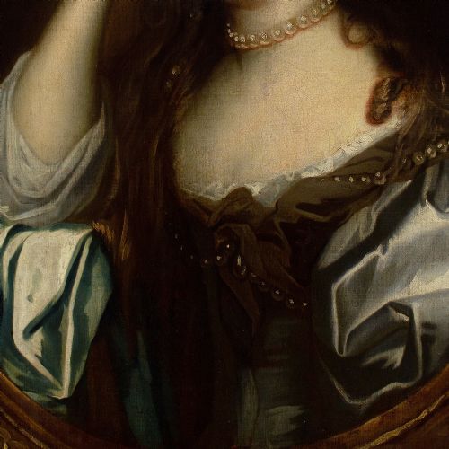 JACOB HUYSMANS ATTRIBUTED PORTRAIT OF A LADY WITH PEARLS MID17THCENTURY OIL PAINTING - ADDITIONAL PHOTO 7