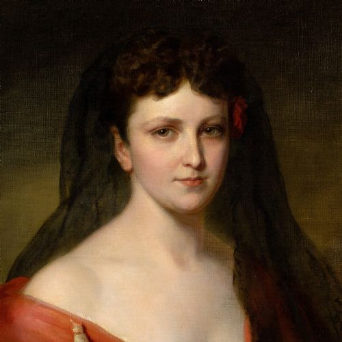 19THCENTURY AUSTRIAN SCHOOL PORTRAIT OF A LADY IN SPANISH ATTIRE - ADDITIONAL PHOTO 5