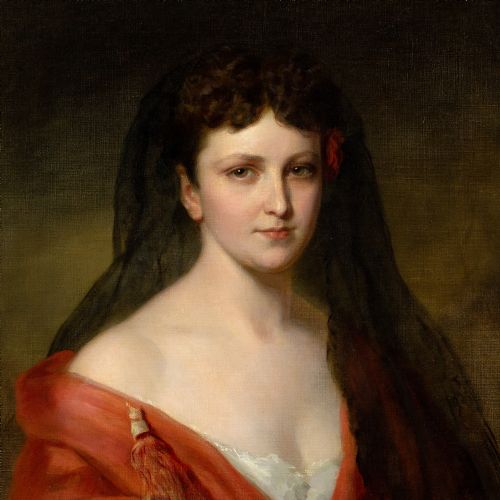19THCENTURY AUSTRIAN SCHOOL PORTRAIT OF A LADY IN SPANISH ATTIRE - ADDITIONAL PHOTO 6