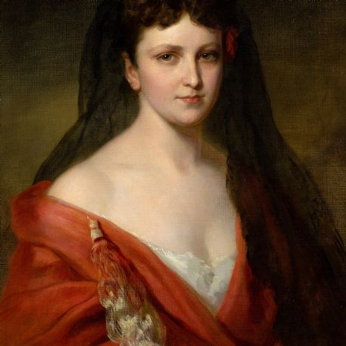 19THCENTURY AUSTRIAN SCHOOL PORTRAIT OF A LADY IN SPANISH ATTIRE - ADDITIONAL PHOTO 7
