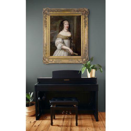CHARLES BEAUBRUN CIRCLE PORTRAIT OF A LADY WITH A FAN 17THCENTURY FRENCH PORTRAIT - ADDITIONAL PHOTO 2