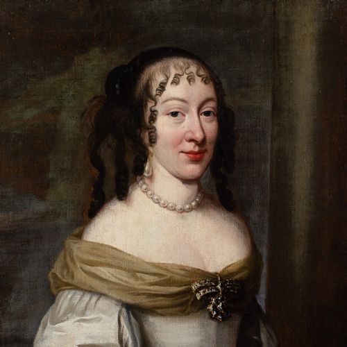 CHARLES BEAUBRUN CIRCLE PORTRAIT OF A LADY WITH A FAN 17THCENTURY FRENCH PORTRAIT - ADDITIONAL PHOTO 7